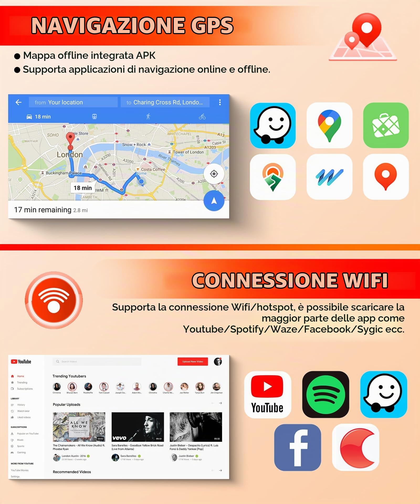 2G&64G 9" Autoradio per Buick Encore 2016-2018/Opel Mokka Vauxhall 2016-2019 con Carplay Android Auto Wireless,touchscreen Bluetooth RDS/FM Radio,Wi-Fi Navi/Telecamera posteriore AHD
