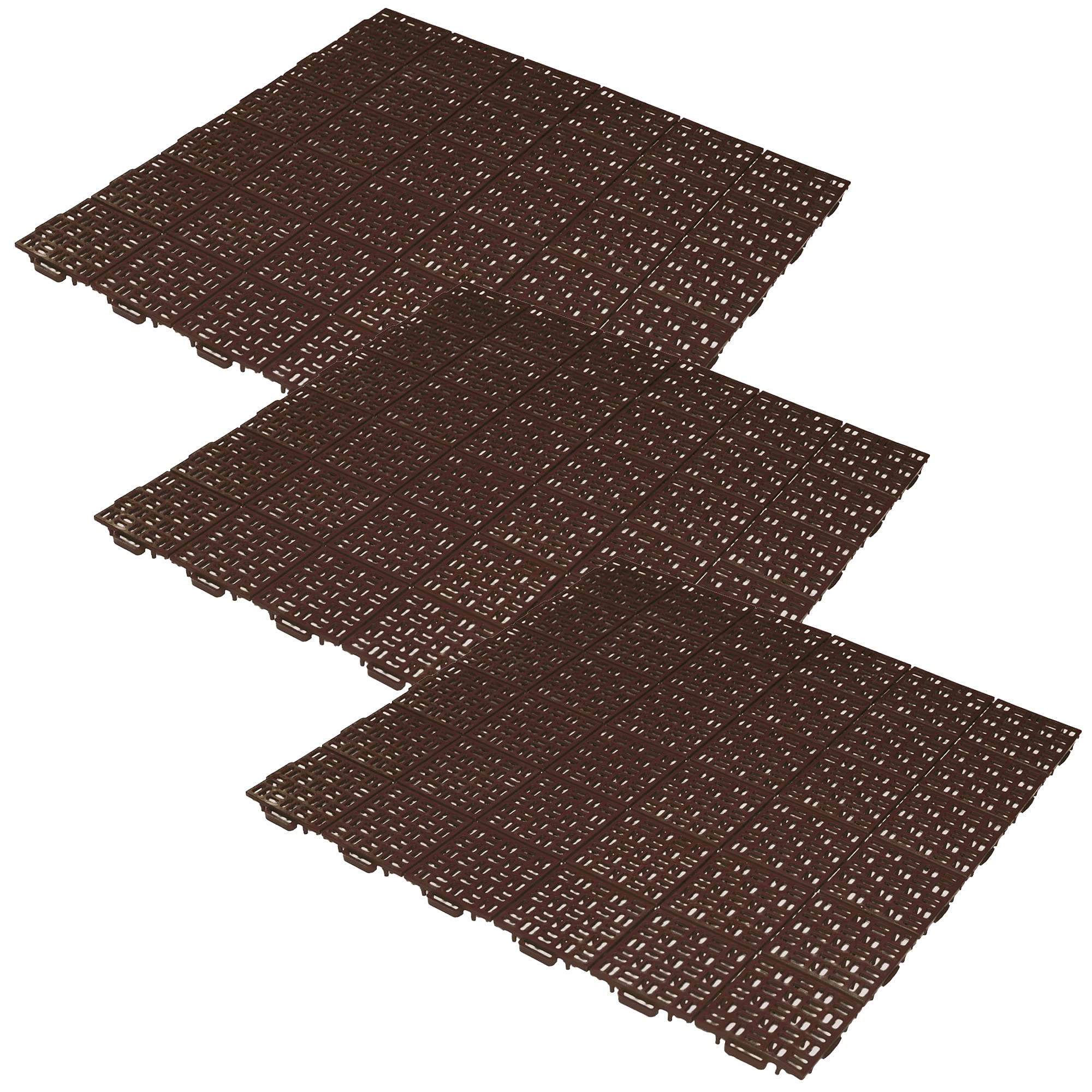 Carreaux effet de jardin drainants pour aménager une terrasse marron