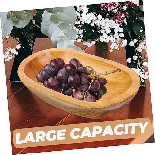 Miniatura 5 de KICHOUSE Elegante frutero de madera tazón de ensalada plato de fruta plato de postre bandeja plato plato