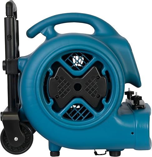 Miniatura 2 de XPOWER P-630HC Pro 1/2 HP 2800 CFM Movimiento de aire centrífugo, secadora de alfombras, ventilador de piso, soplador, mango telescópico y ruedas