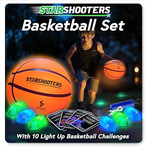 Starlux Games Light Up Basketball Set: Starshooters – Rechargeable, w/10