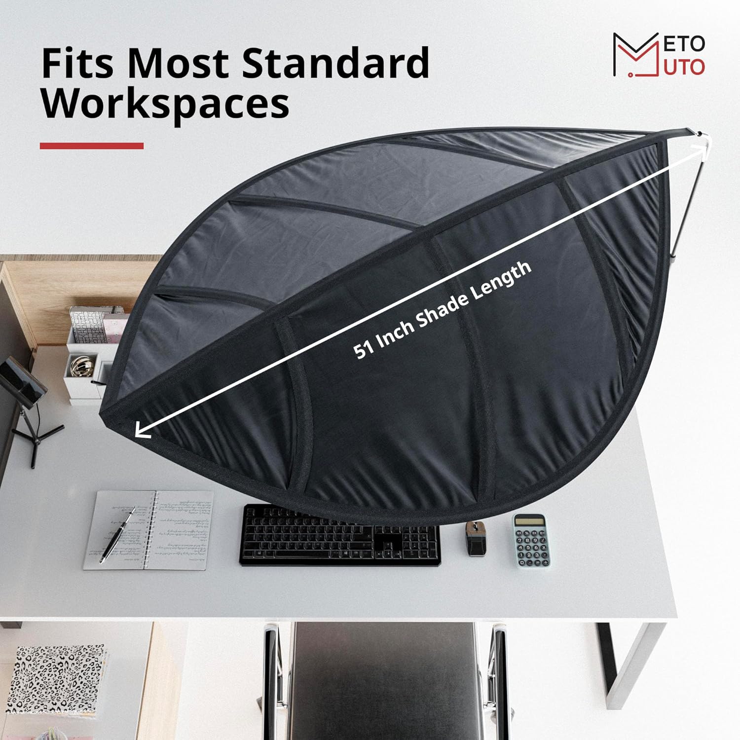 Cubicle Shade - Desk Shade for Cubicle to Block Light, Quick Install, No Tools Needed, Aircraft Grade Aluminium, UV-Resistant Fabric, 57.5x35x35 Inches, No Sag or Tilt, Protects Eyes