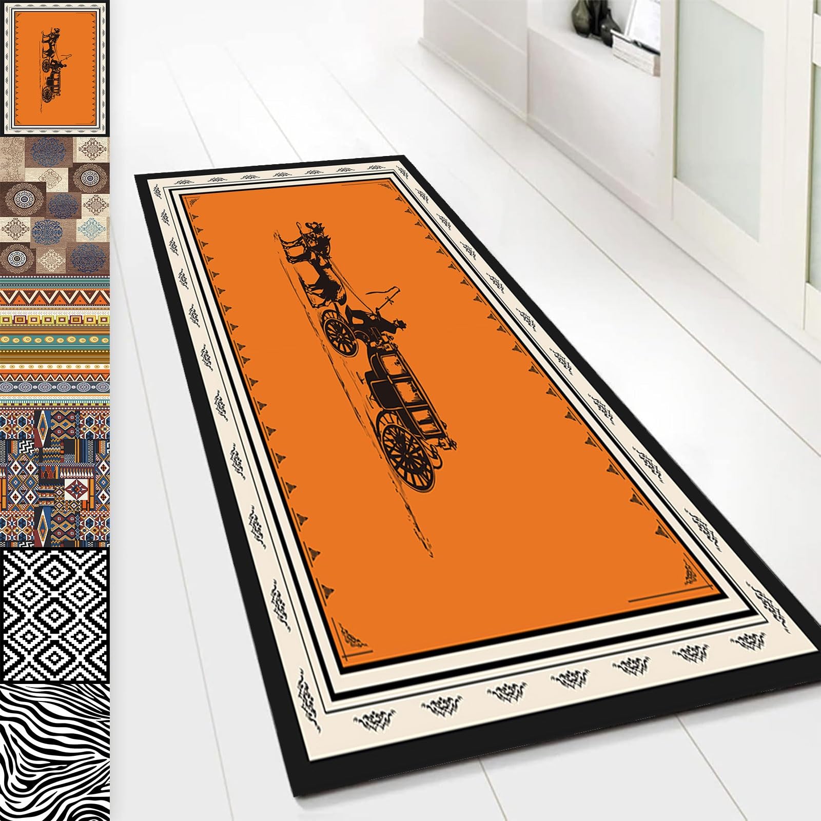 Tapis de couloir 60 x 190 cm multicolore absorbant et personnalisable pour cuisine