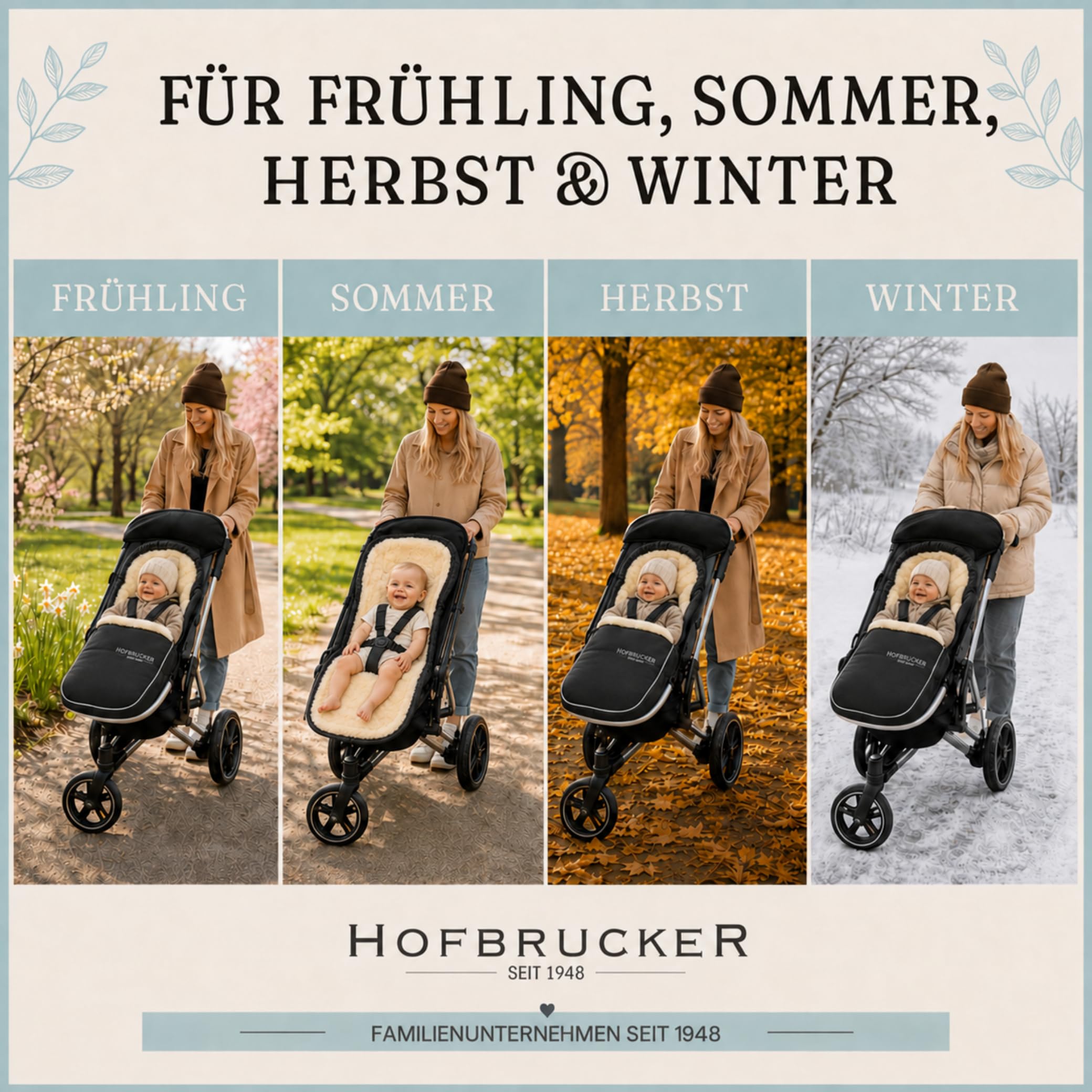 Hofbrucker Alaska - Coprigambe in pelliccia d'agnello per passeggino