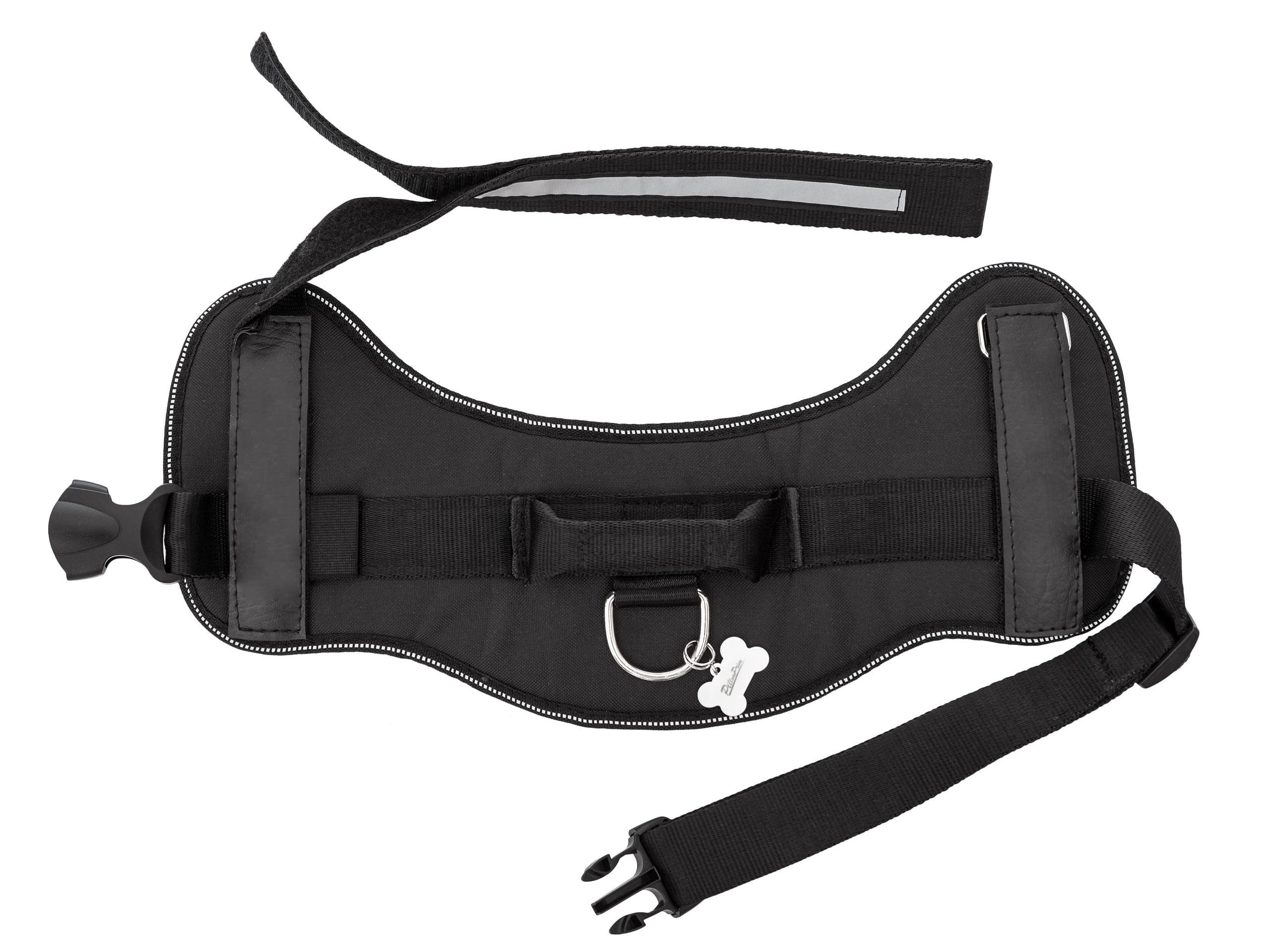 Imbracatura per cani senza pressione, imbracatura riflettente R4 73-97 cm, colore: nero