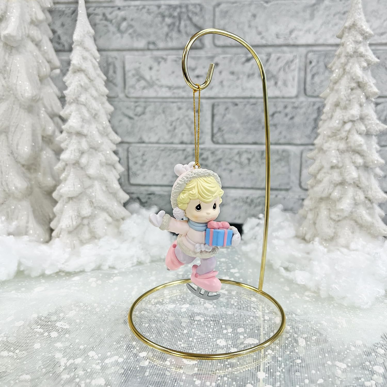 Bard's Gold-Toned Ornament Stand, 7" H x 4" W x 4" D