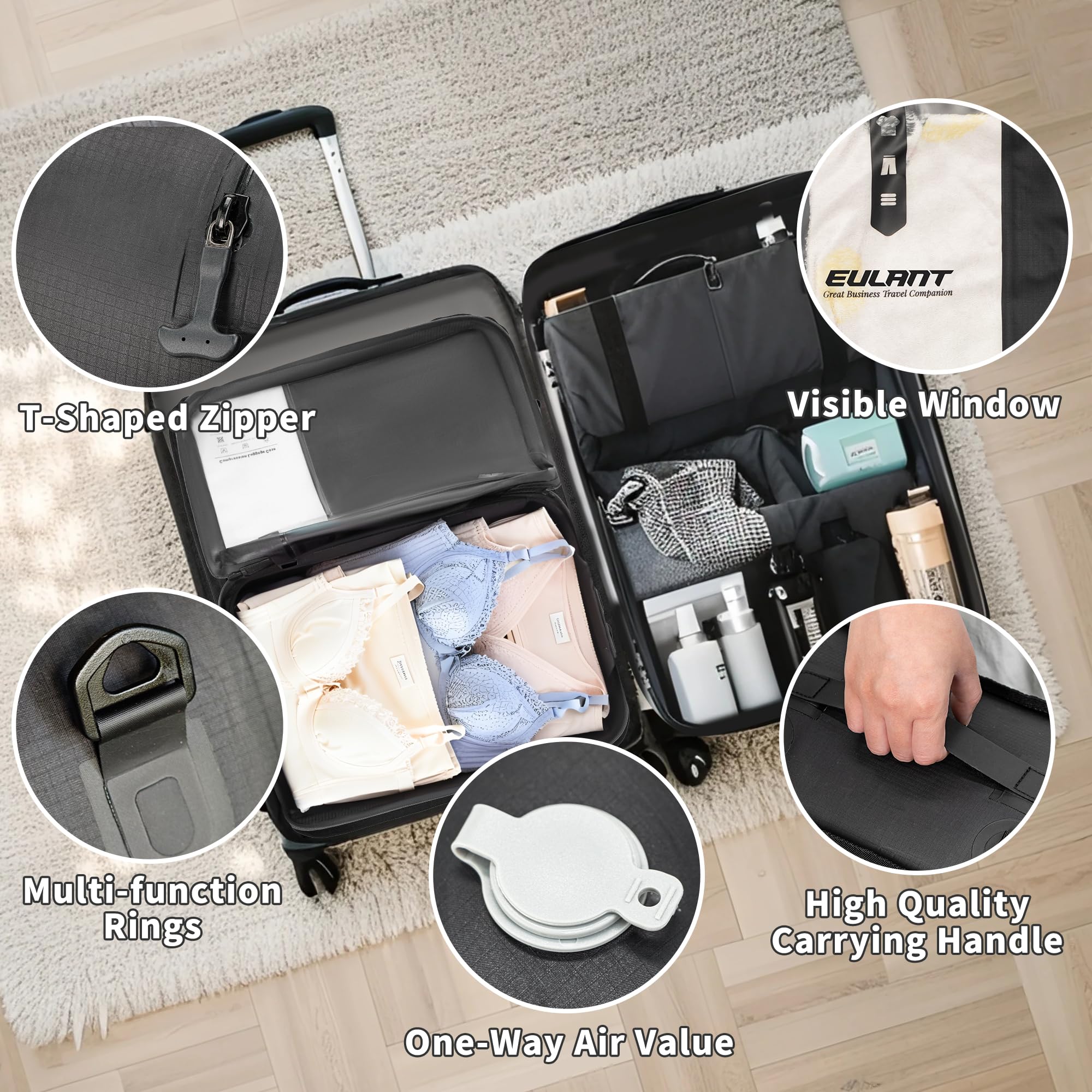 Piccoli cubi riutilizzabili a compressione per biancheria intima da donna, sacchetti sottovuoto professionali IP67 per biancheria intima, slip, calze, ecc. Cubi da imballaggio per valigie bagagli per