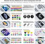 240PCS Artists Art Supplies - Drawing Kit with 3 Sketchbook, Coloring book - Graphite,Colored, Charcoal, Watercolor,Metallic,Fluorescent & Rainbow Pencils - for Artists and Beginners