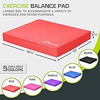 Vista 2 de ProsourceFit Exercise Balance Pad, Non-Slip Cushioned Foam Mat & Knee Pad for Fitness and Stability Training, Yoga, Physical Therapy