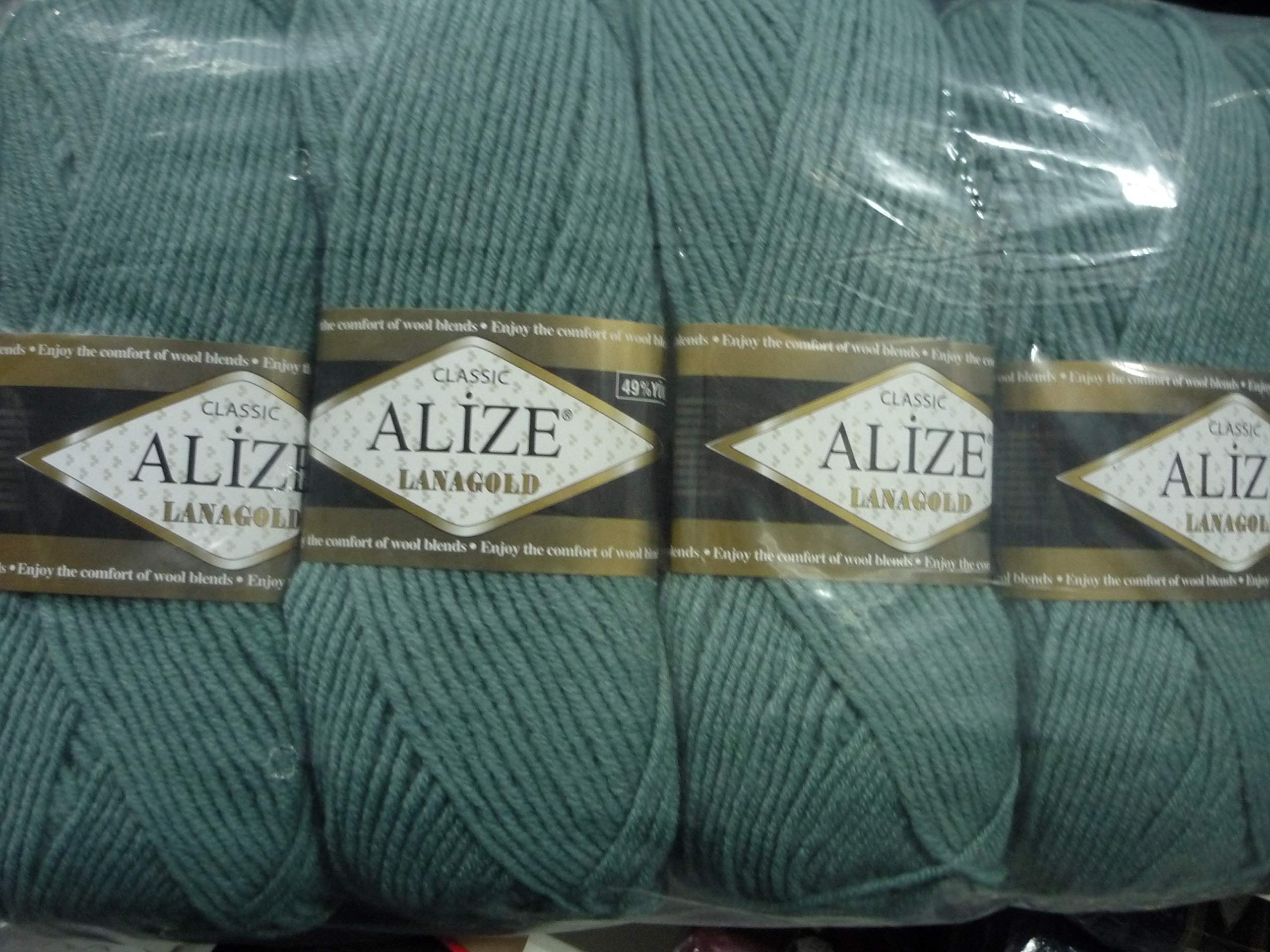 Alize Lanagold Classic – 5 Gomitoli Di Lana Turca 100g Cad. – 49% Lana 51% Acrilico, Colore Azure 386 – Per Maglieria E Uncinetto - 6