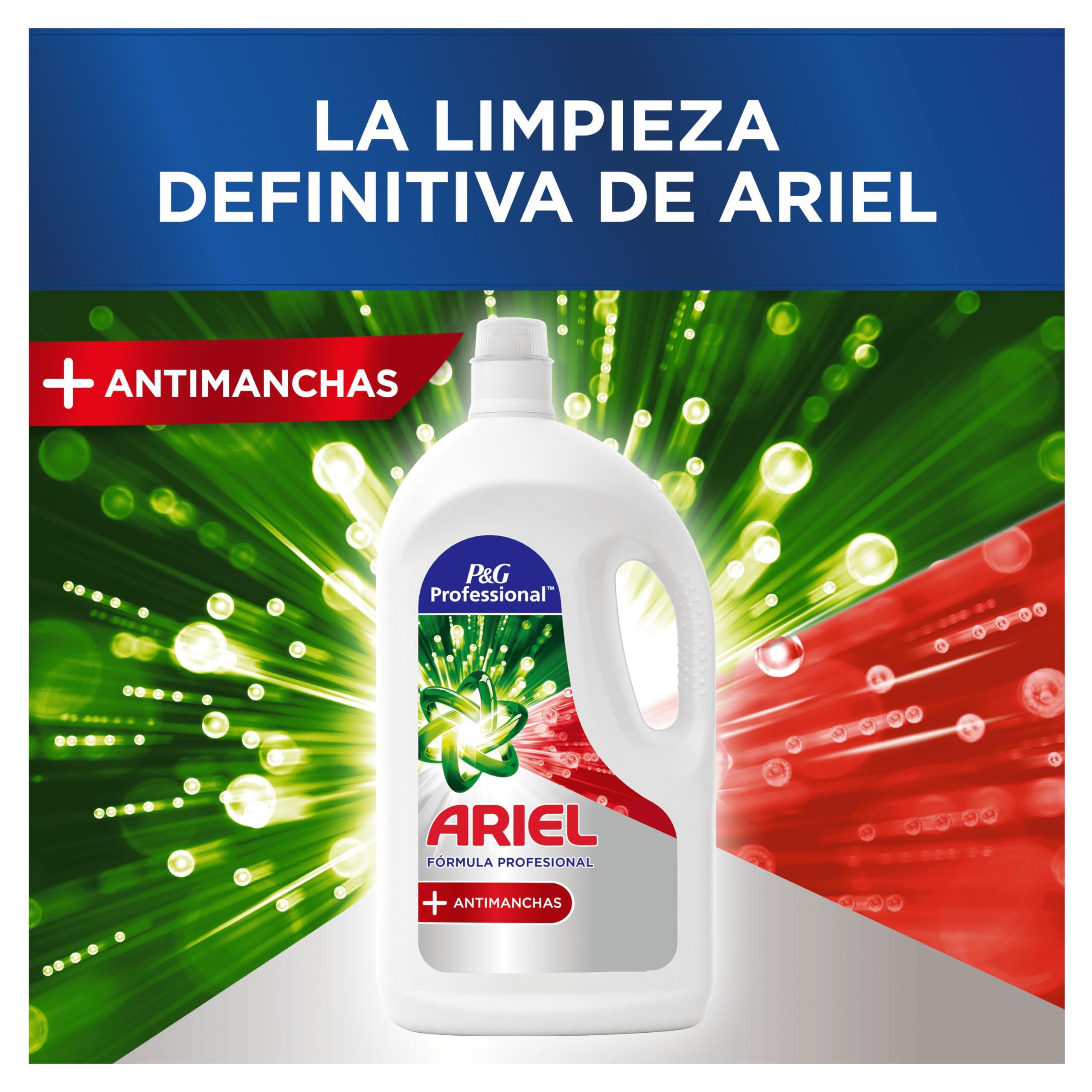 Ariel Professional Detergente Líquido Para Lavadora + Quitamanchas, 100 Lavados, 5l
