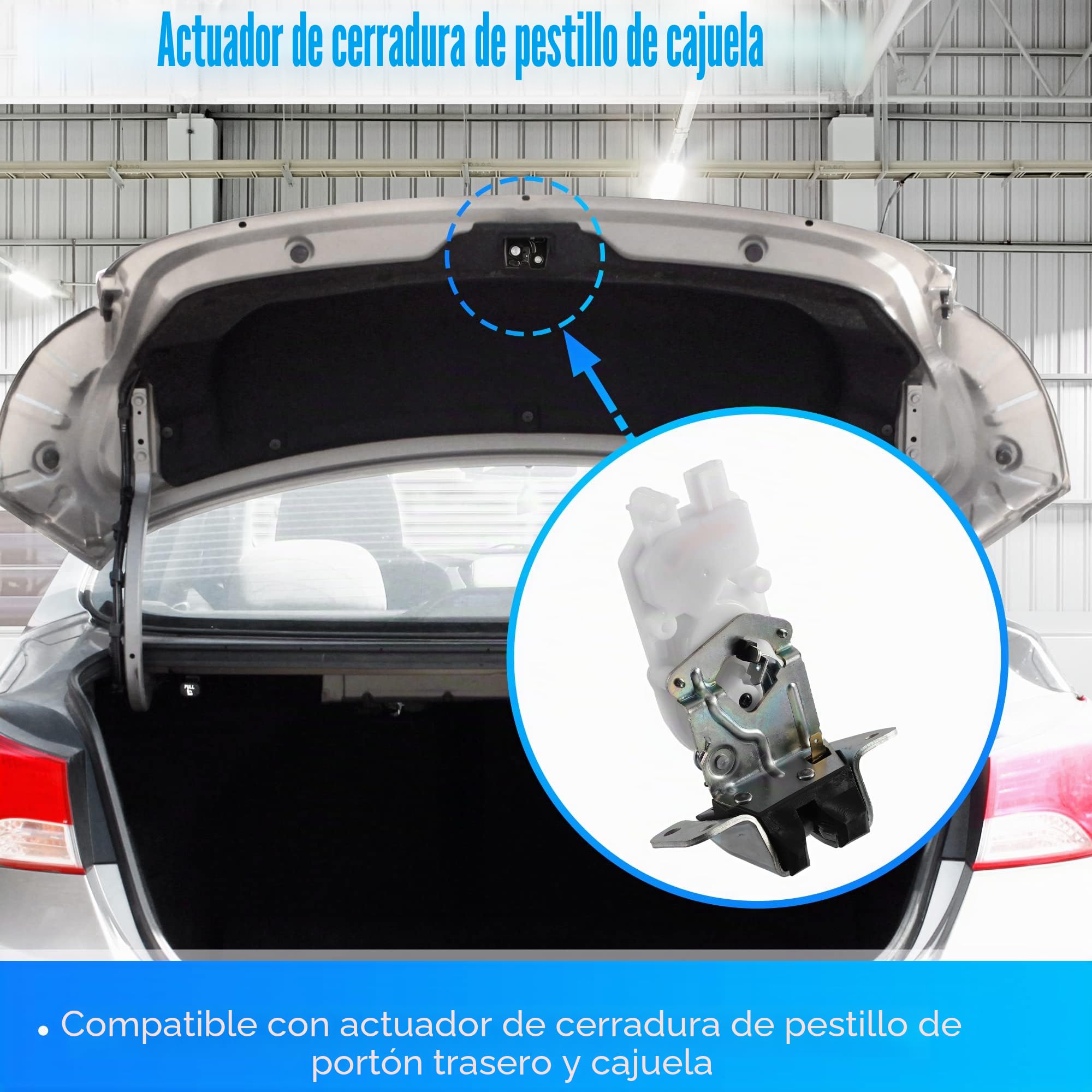 X AUTOHAUX Pestillo Maletero Actuador Para Mitsubishi Outlander 06-21 1pc | OE: 5808A079 Y Otros, Material: Plástico, Metal, Color: Bronce, Blanco, Tamaño: 16.6x11x6.5cm, Incluye: 1 Actuador