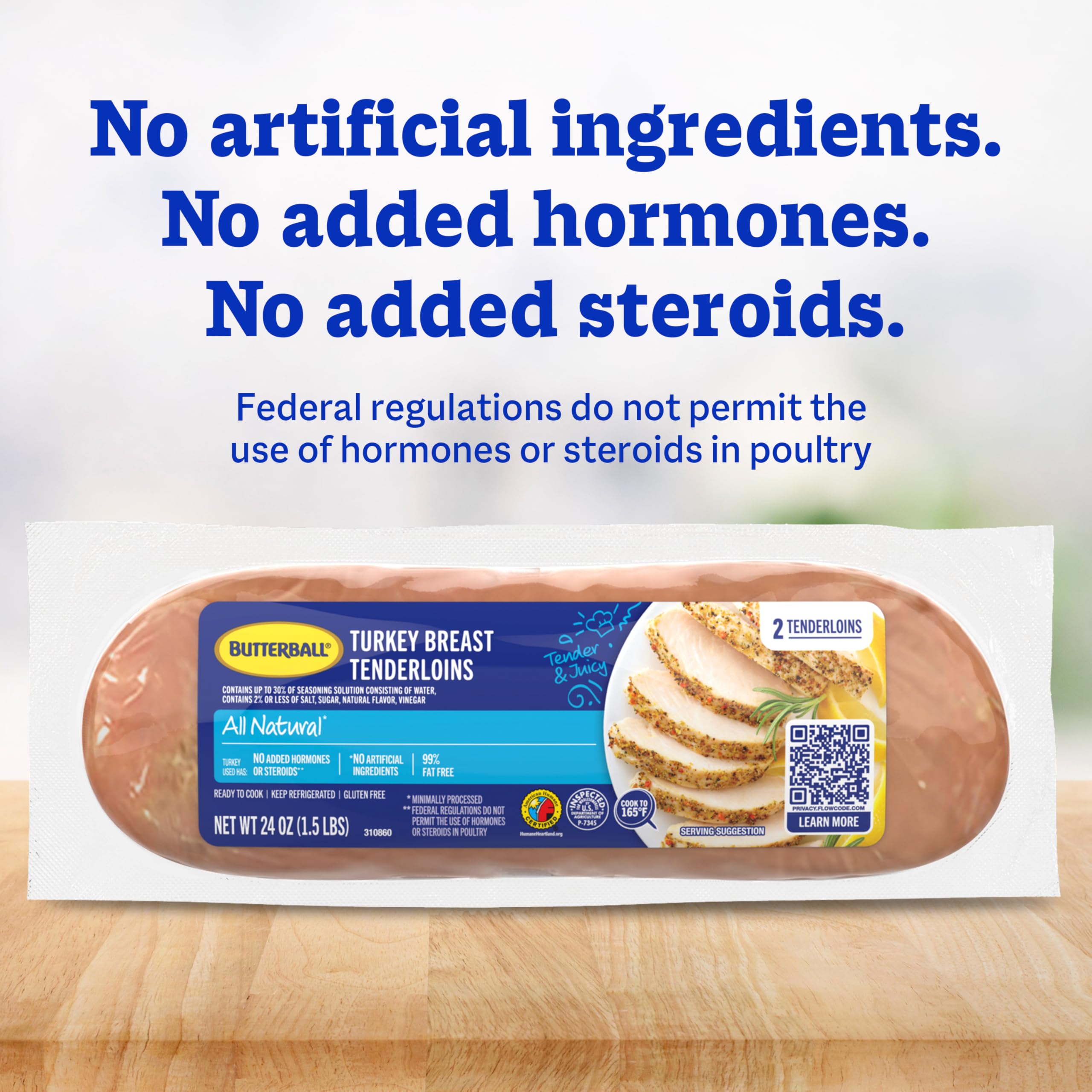 Butterball Fresh All Natural 99 Fat Free Extra Lean Turkey Breast Tenderloins 1 5 lb — view 5