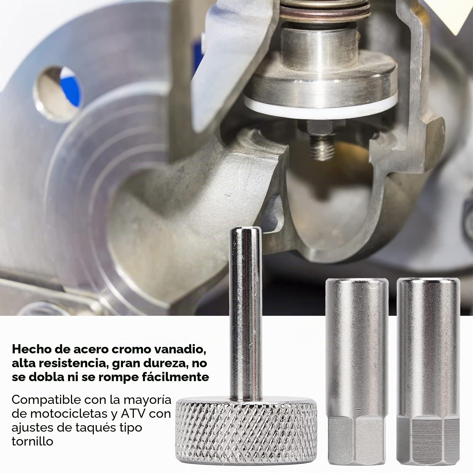 Tissting Juego de 3 Llaves Ajustables para Holgura de Válvulas. Incluye Llave para Tuerca de Seguridad de 8 mm y 9 mm, Ajustador de Taqué de 3 mm, para Motocicletas y Vehículos Todo Terreno
