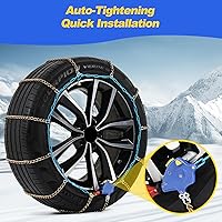 Vista 8 de Cadenas de nieve de ajuste automático para automóviles, SUV y camionetas – Instalación automática de ajuste rápido de 1 minuto, cadenas universales