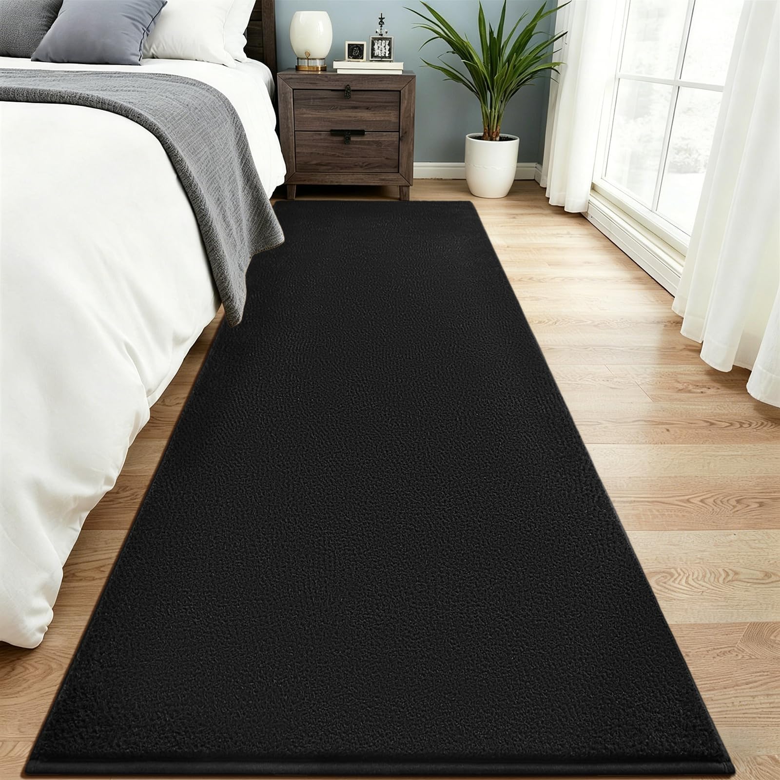 Vasofe Black Memory Foam Runner Rug