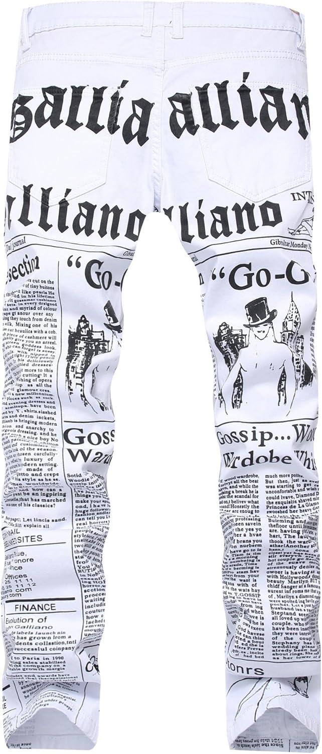 Men's Skinny Fit Ripped Destroyed Fashion Comfy Stretch Jeans Pants