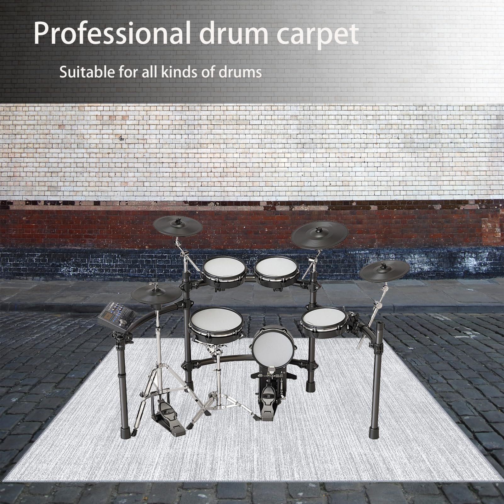 Tappetino per Batteria e Percussioni, Tappeto a Tamburo Insonorizzato Antiscivolo, Tappeto per Batteria Elettroniche Rullante Acustica Grancassa, Tappeti Rettangolari 160 x 120 cm