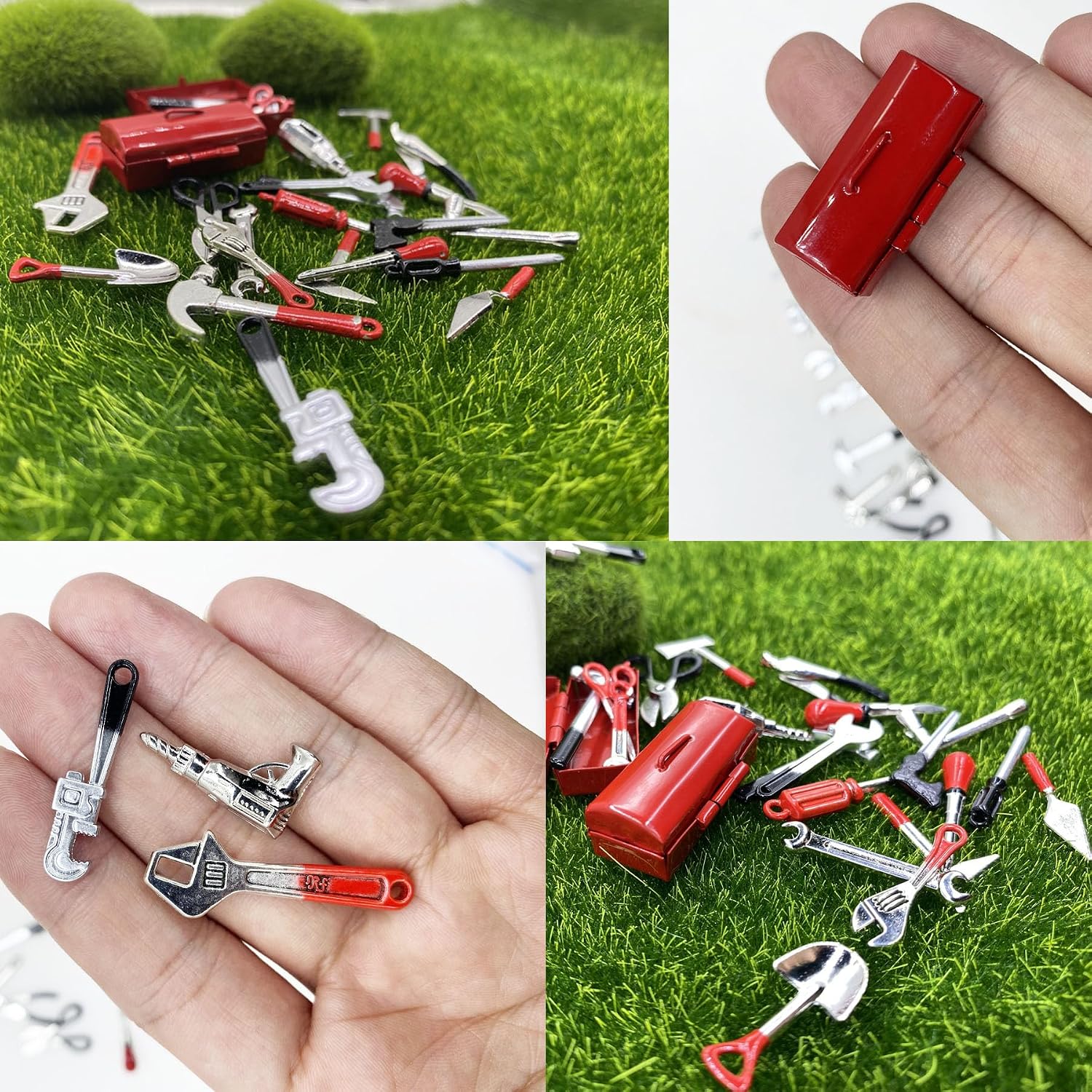 Cayway 25 PCS Miniature Garden Tools - Mini Scene Model Work Tools for DIY Miniature Fairy House