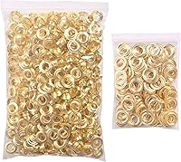 KINGPIECES 1000pcs Gold 3/8 Inch (10mm) Grommets & Washers Kit - Durable Metal Eyelets for Banners, Leather, Fabric, Belts & Crafts