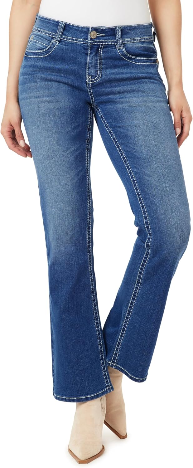 WallFlower Womens Feisty Curvy Low Rise Slim Flare Insta Stretch Juniors Jeans