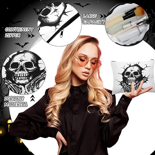 Miniatura 4 de Kajaia 12 bolsas de maquillaje, lindo bolso de viaje portátil, bolsillo para artículos de tocador, organizador de maquillaje, bolsa con cremallera,