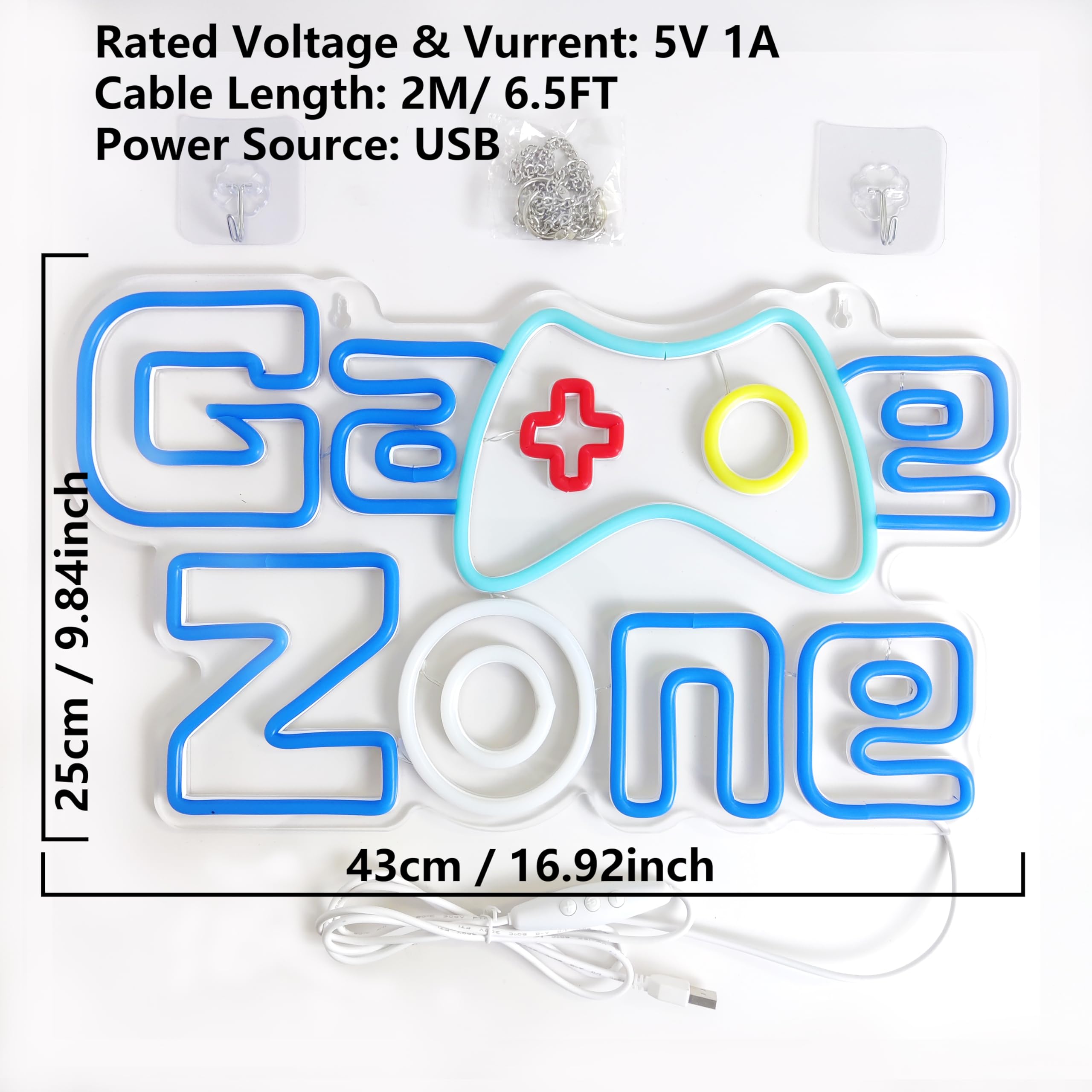 サインランプ Game Zone ネオンサイン 明るさ調節可能 LEDライト