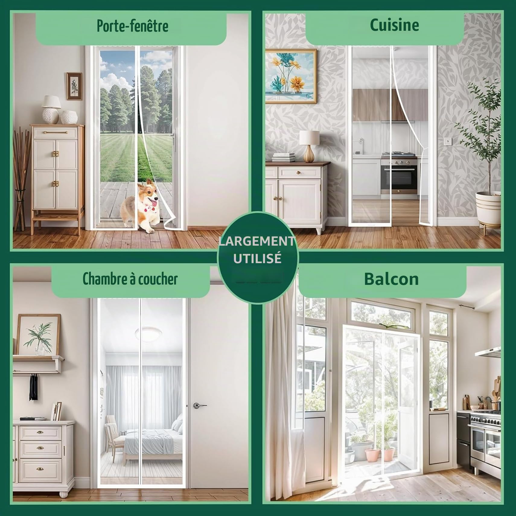 Rideau de Porte Thermique 95 x 210 cm Anti Froid et Chaleur Vent Isolation Phonique Imperméable Transparent Rideau Thermique pour Cuisine et Salon de Porte, A