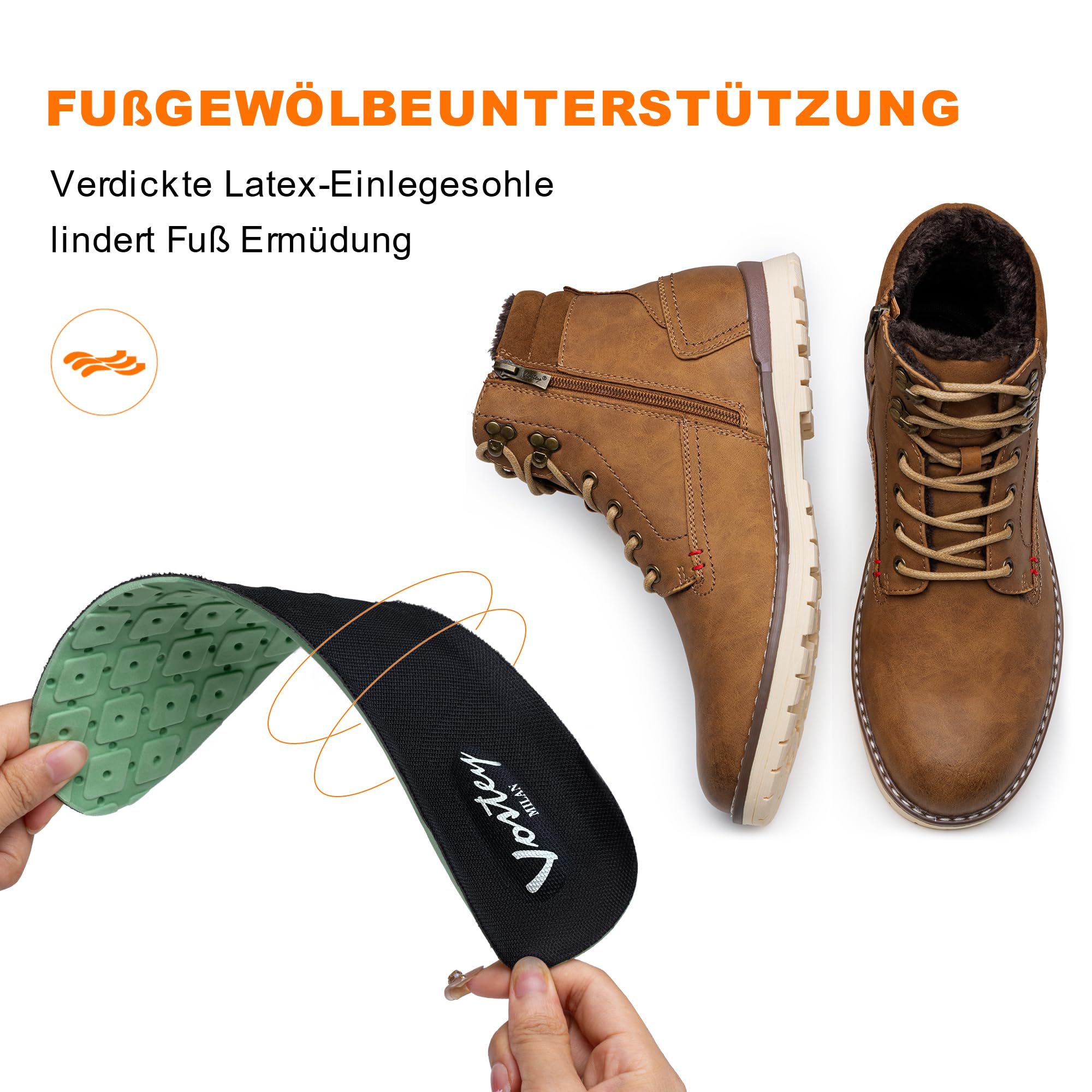 VOSTEY Herren Stiefel Winterschuhe Motorrad Casual Stiefeletten Für Herren Chelsea Boots Leder