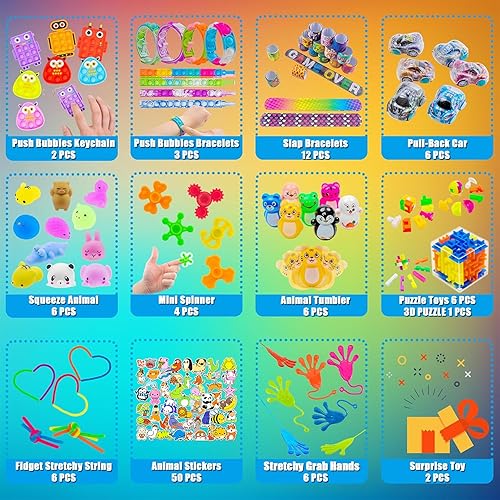 Miniatura 5 de 110 piezas de recuerdos de fiesta para niños de 4 a 8 a 12 años, bolsas de regalo, juguetes de caja del tesoro para aula, rellenos de piñata,