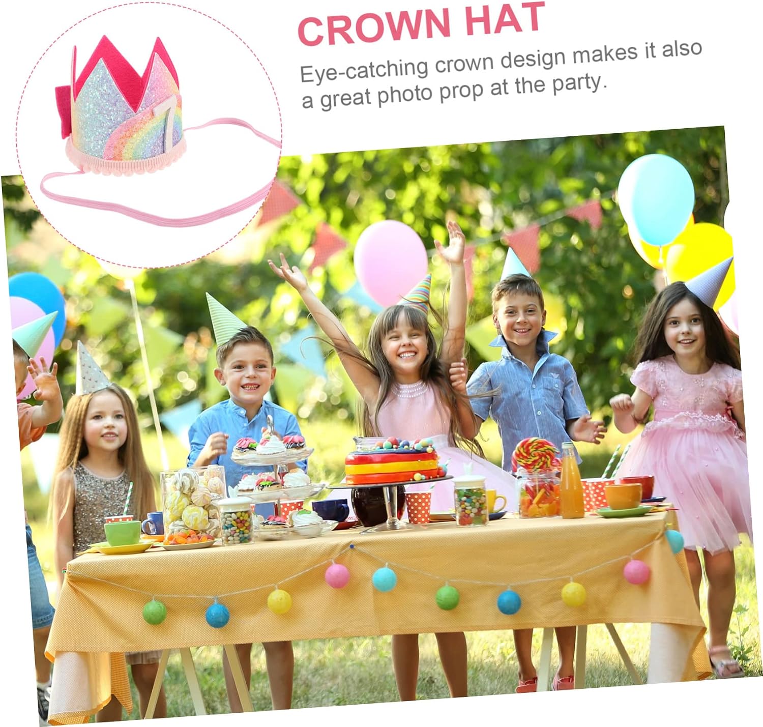 Fabric Number Birthday Crown Headband for Boy Girl Lightweight Crown Hat for Boys and Girls Birthday Party Photo Prop and Party Supplies