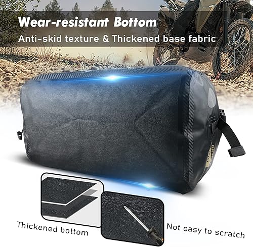 Miniatura 5 de NICECNC Bolsa de lona seca impermeable 66L, 500D PVC Tail Bag, Tronco, Equipaje universal de viaje de motocicleta, Negro