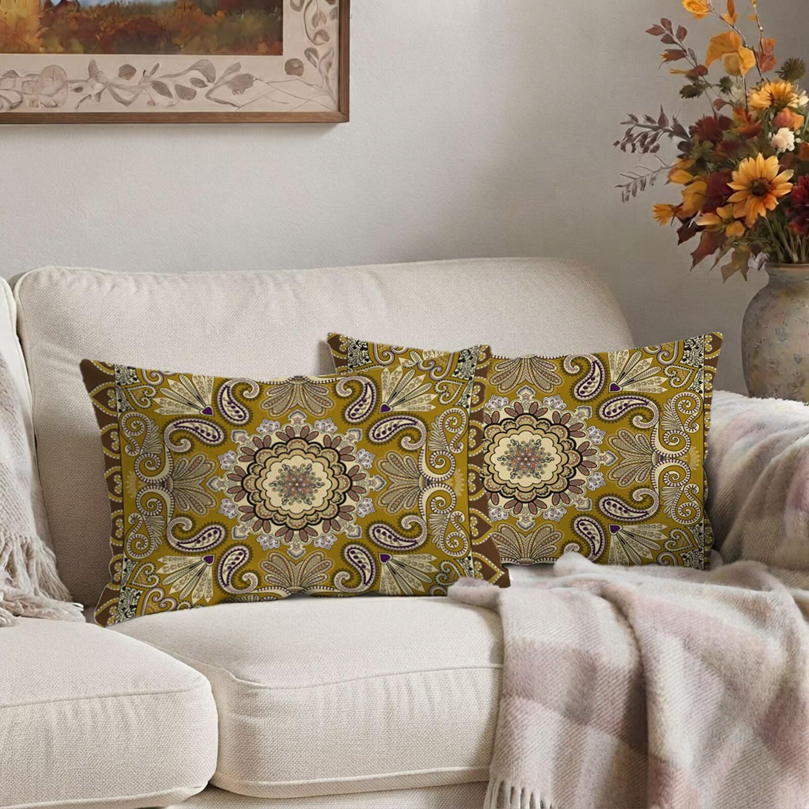 Poszewki na poduszki retro boho 60x80 cm poduszki na zewnątrz wodoodporne