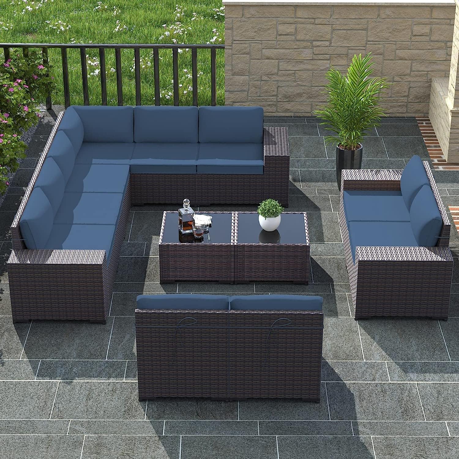 RTDTD Outdoor Patio Furniture Set, 12 Pieces Outdoor