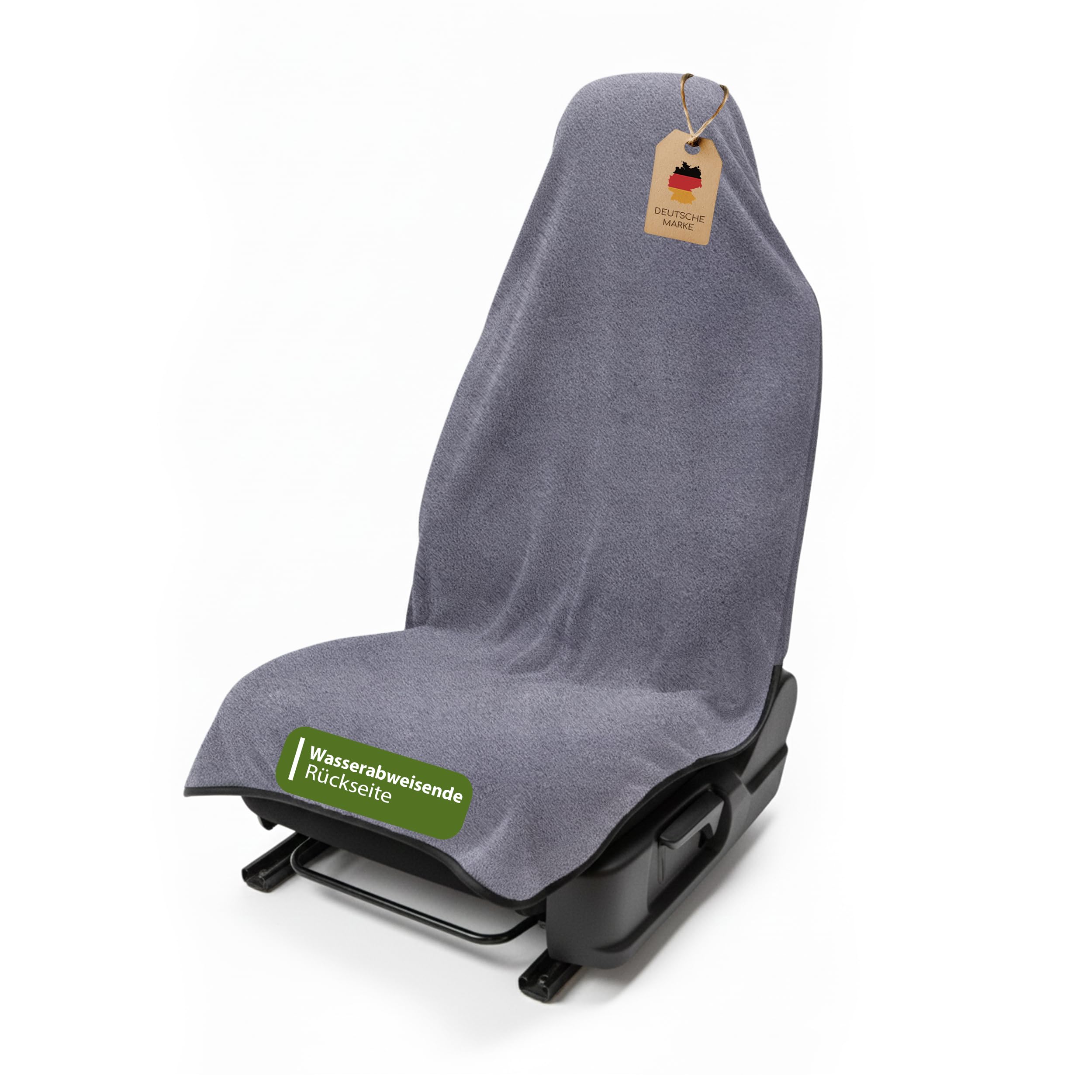 Kamboh® - Universal Autositzschoner für Vordersitze Baumwolle (grau) - Sitzschoner & Schonbezug für Autositz (WASSERFEST) - Autositzbezüge & Sitzbezug, Auto-Schonbezüge für Fahrersitz & Beifahrersitz