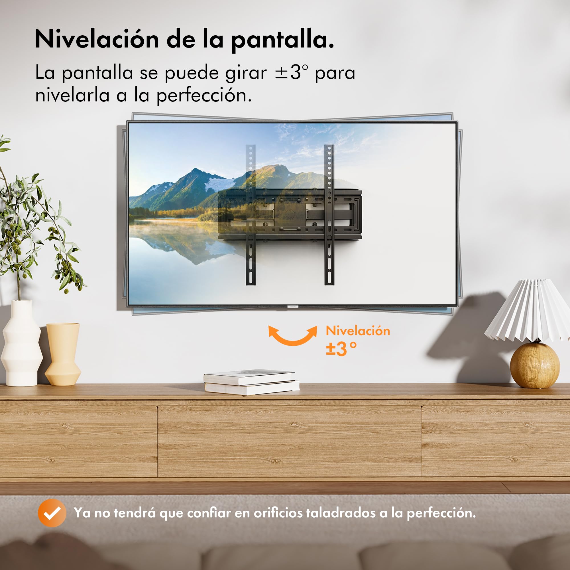 VonHaus Soporte de TV Pared para Pantallas Planos y Curvos de 23-70 Pulgadas, Inclinable Giratorio Soporte Inclinable y Giratorio, Doble Brazo de Movimiento Completo, VESA Min: 75x75mm MAX: 400x400mm