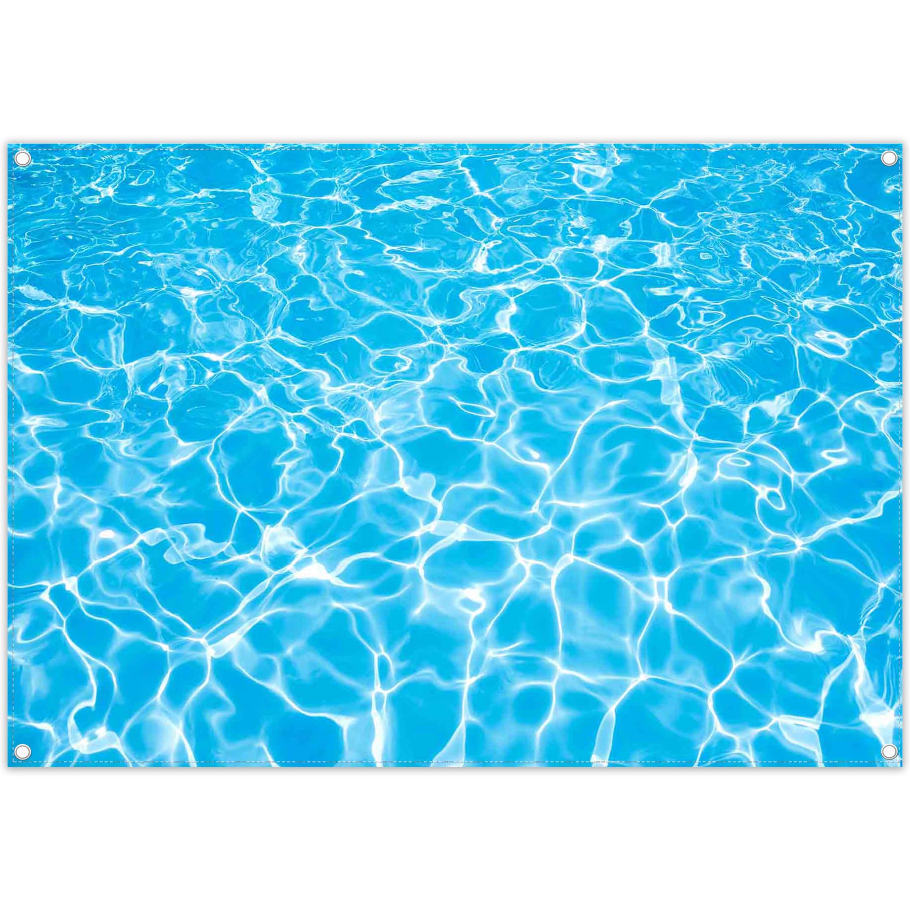 Swepuck 7x4.9ft Summer Swimming Pool Photography Backdrop Blue Splash Water Ripple Background Ocean Party Decorations Baby Shower Photo Booth Banner