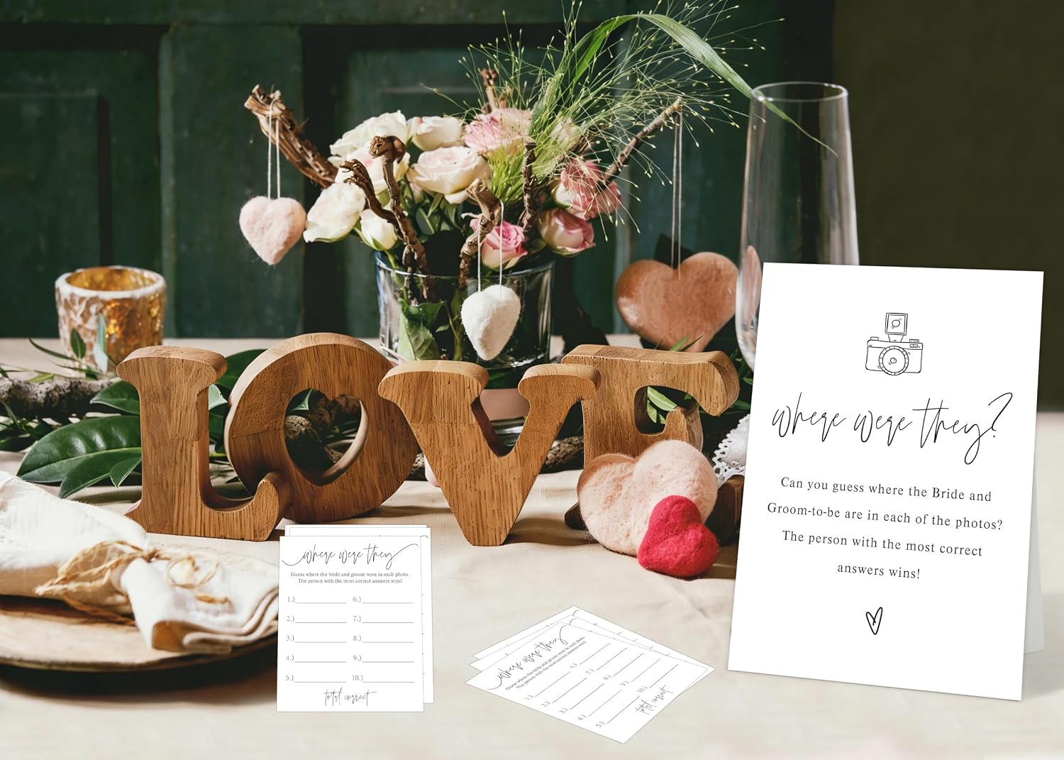Where Were They Bridal Shower Game, Minimalist Bridal Shower Games Sign, Engagement Party Games,Wedding Game for Reception, Wedding Necessities, Favors Supplies for Engagement Party（30 Cards ）, 1