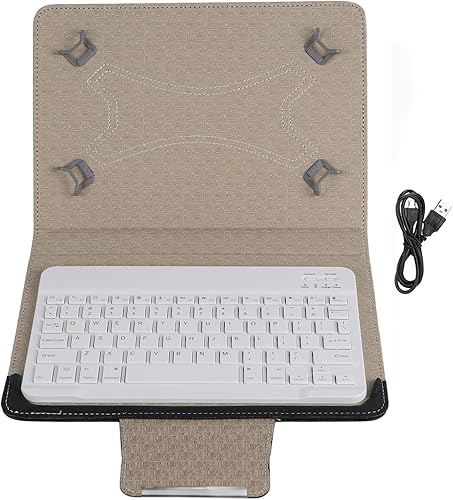 Miniatura 7 de Teclado inalámbrico Bluetooth con funda de poliuretano para Androidpara teléfono inteligente iOS, teclado Bluetooth con funda abatible y soporte