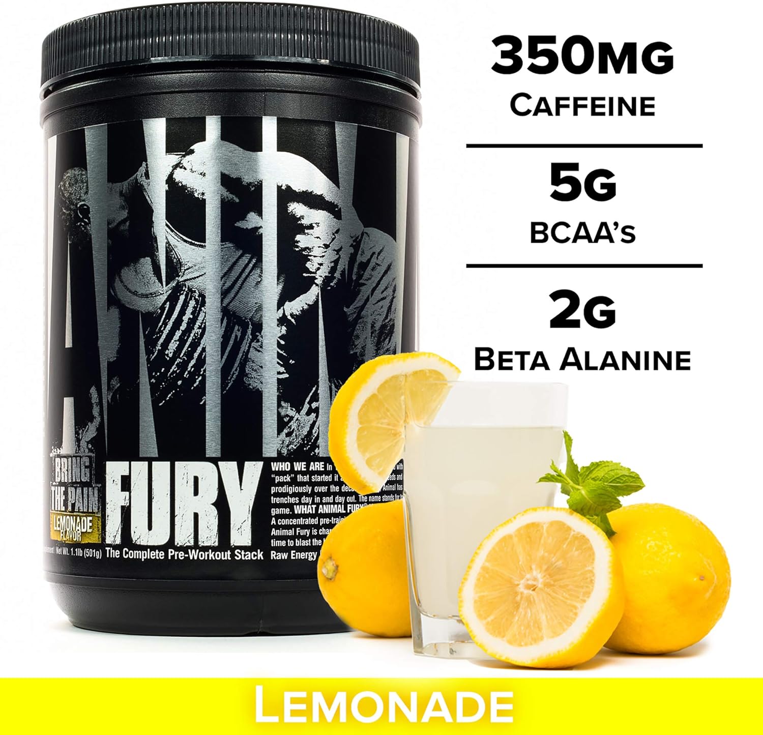 Animal Fury - Pre Workout Powder Supplement for Energy and Focus - 5g BCAA, 350mg Caffeine, Nitric Oxide, Without Creatine - Powerful Stimulant for Bodybuilders - Ice Pop : Everything Else