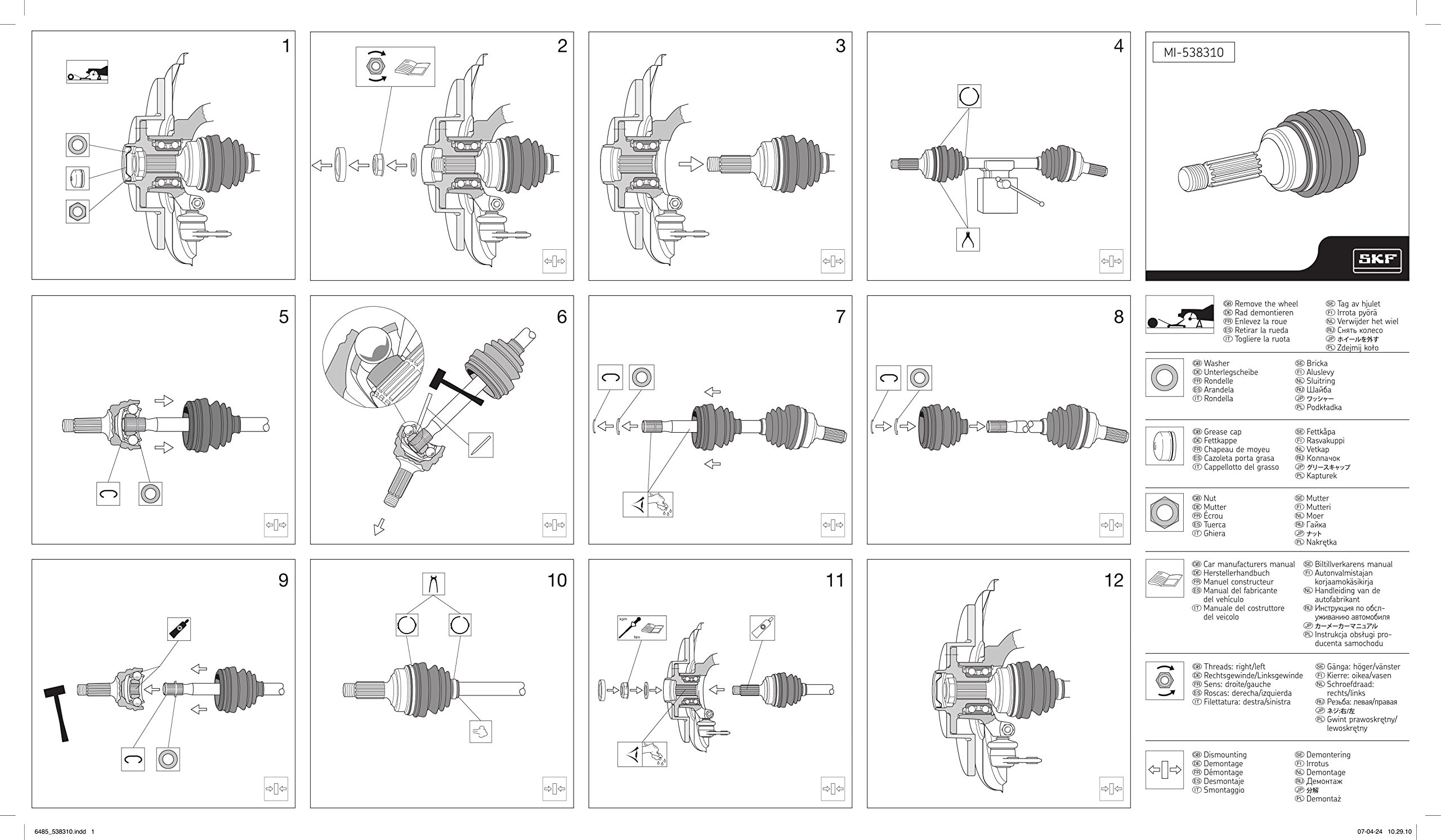 SKF VKJA 3002 Kit Giunto Omocinetico