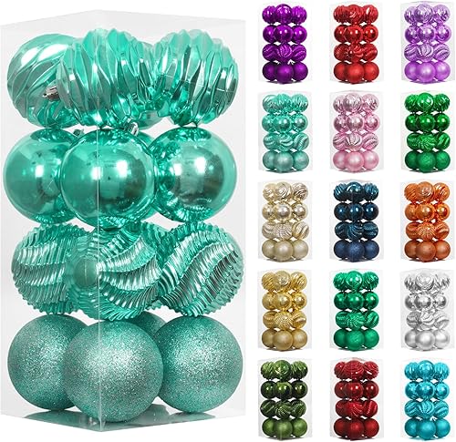 Miniatura 228 de XmasExp Juego de 24 mini esferas de Navidad inastillables para bolas de árbol de Navidad de 1.181 in/1.18 pulgadas (oro rosa)
