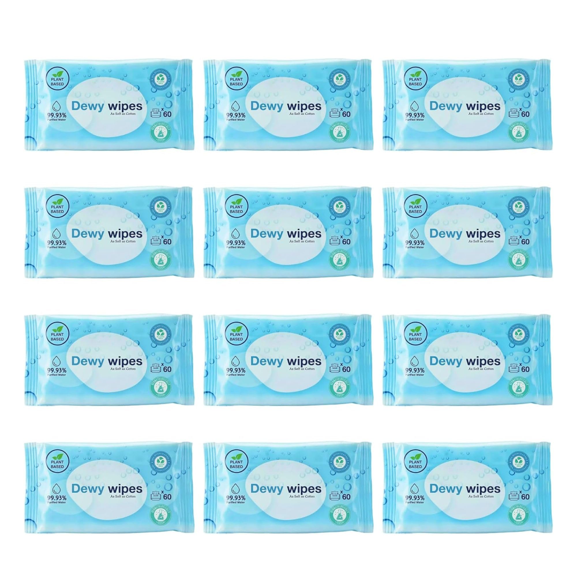 Wet Baby Wipes (720 Count, 12×60) 99.93% Purified Water | Ultra Sensitive & Unscented Wet Wipes for Baby | Safe for Newborn Babies Onwards | Plant-Based & Biodegradable Baby Wipes Multipack