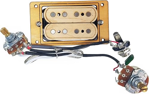 "deltabucker Deluxe 4-String arce Caja de puros Guitarra Humbucker Pickup (precableado con volumen y tono – No Requiere Soldadura
