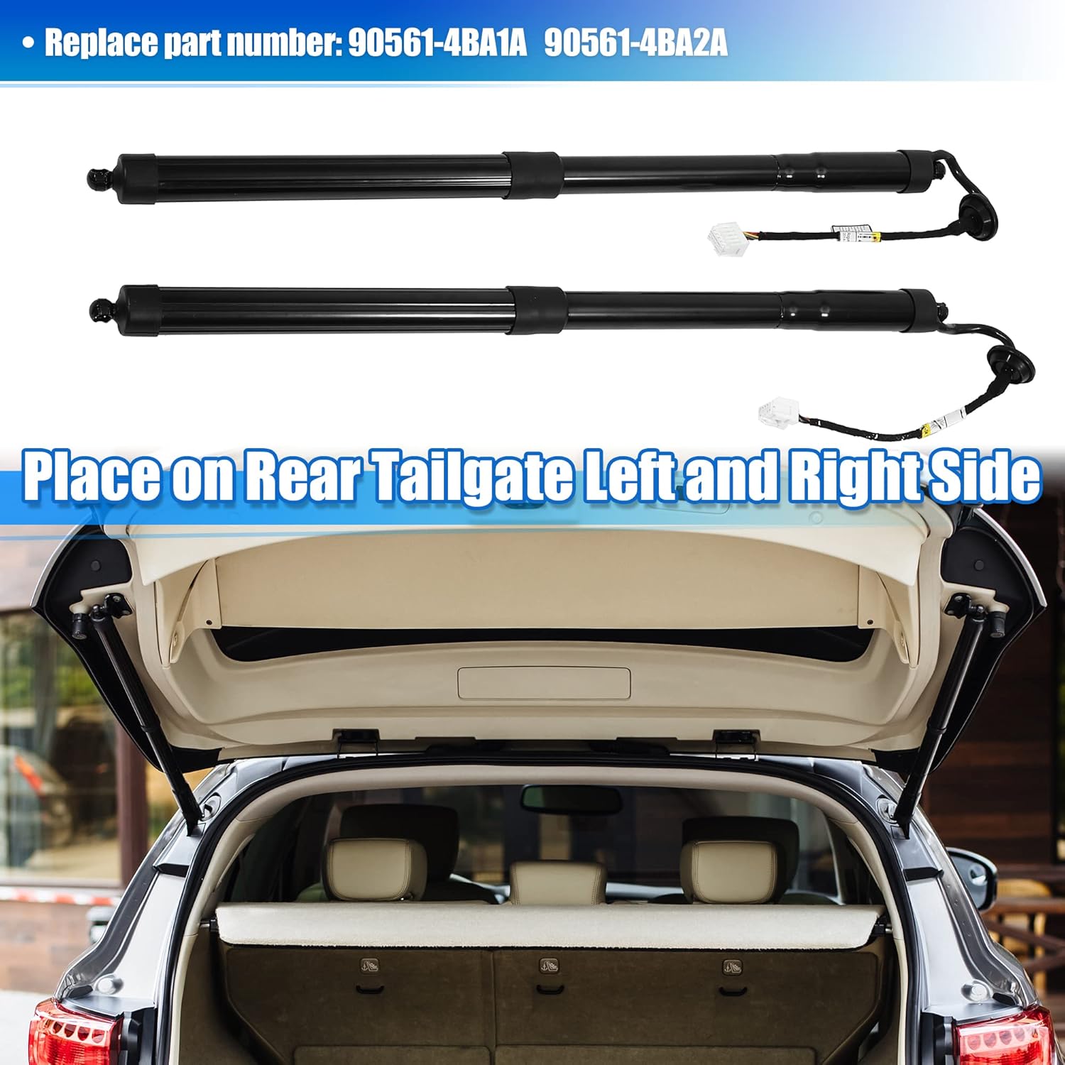 X AUTOHAUX 1 Pair Rear Left and Right Tailgate Power Hatch Lift Support Shock Strut 90561-4BA1A 90561-4BA2A for Nissan Rogue 2014 2015 2016 2017 2018 2019