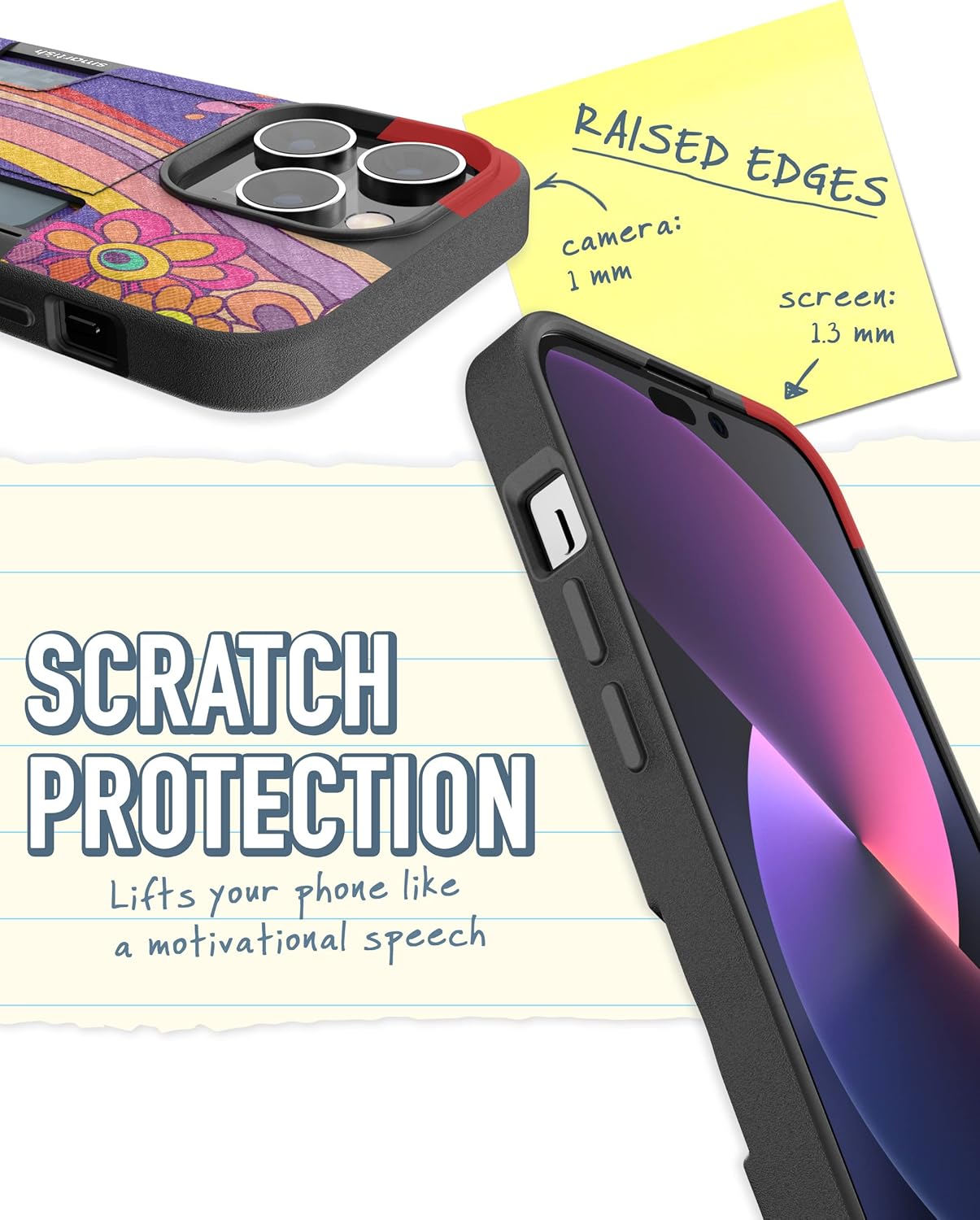 Smartish® iPhone 14 Pro Wallet Case - Wallet Slayer Vol. 2 [Slim + Protective] Credit Card Holder w/Kickstand - Drop Tested Hidden Card Slot Compatible w/Apple iPhone 14 Pro - Groovy, Baby - Image 4