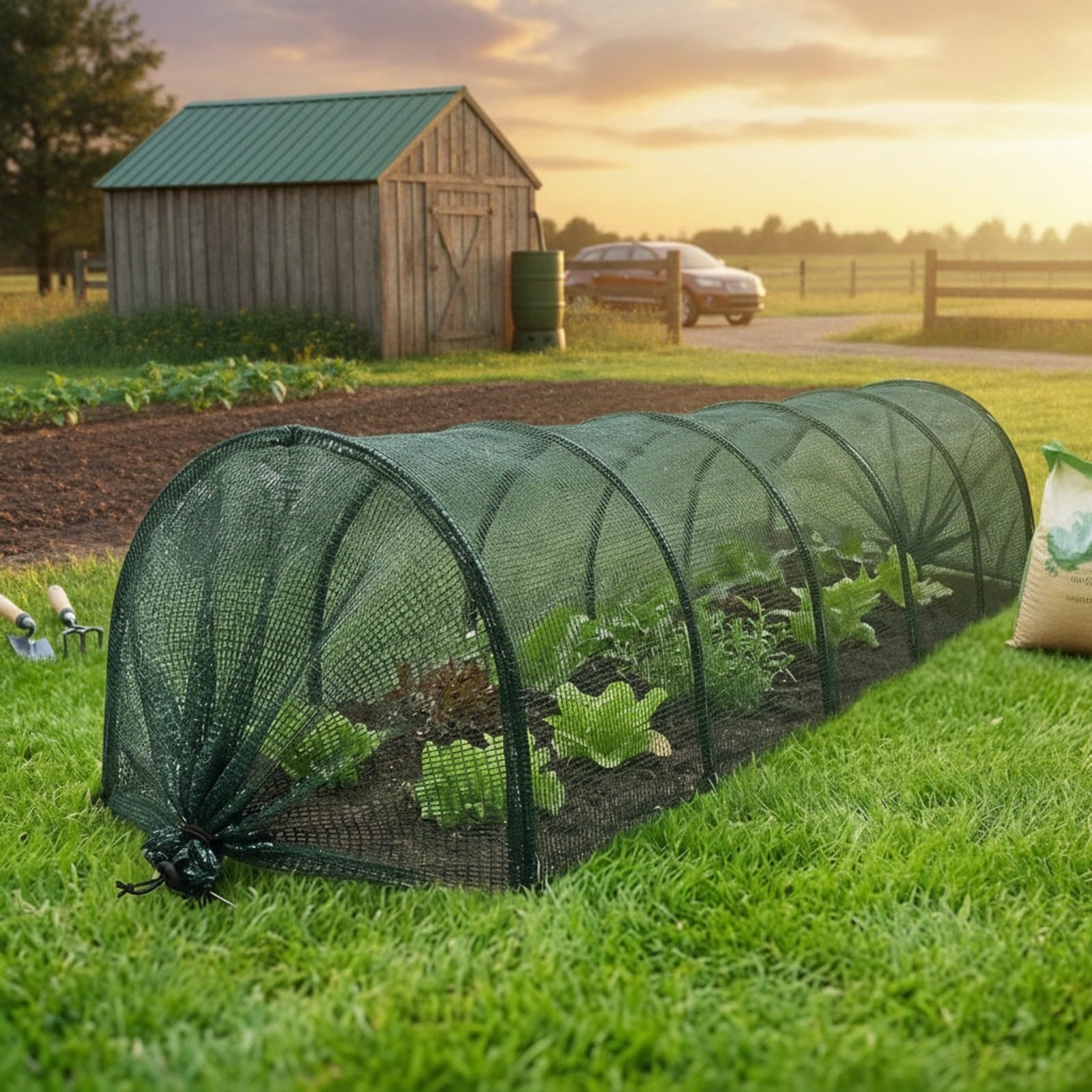Wasserdurchlässig Folientunnel mit | Insektenabweisend, Pflanztunnel-Bögen, Feinmaschig, Reihenabdeckung, für Garten, Hobbygärtner,
