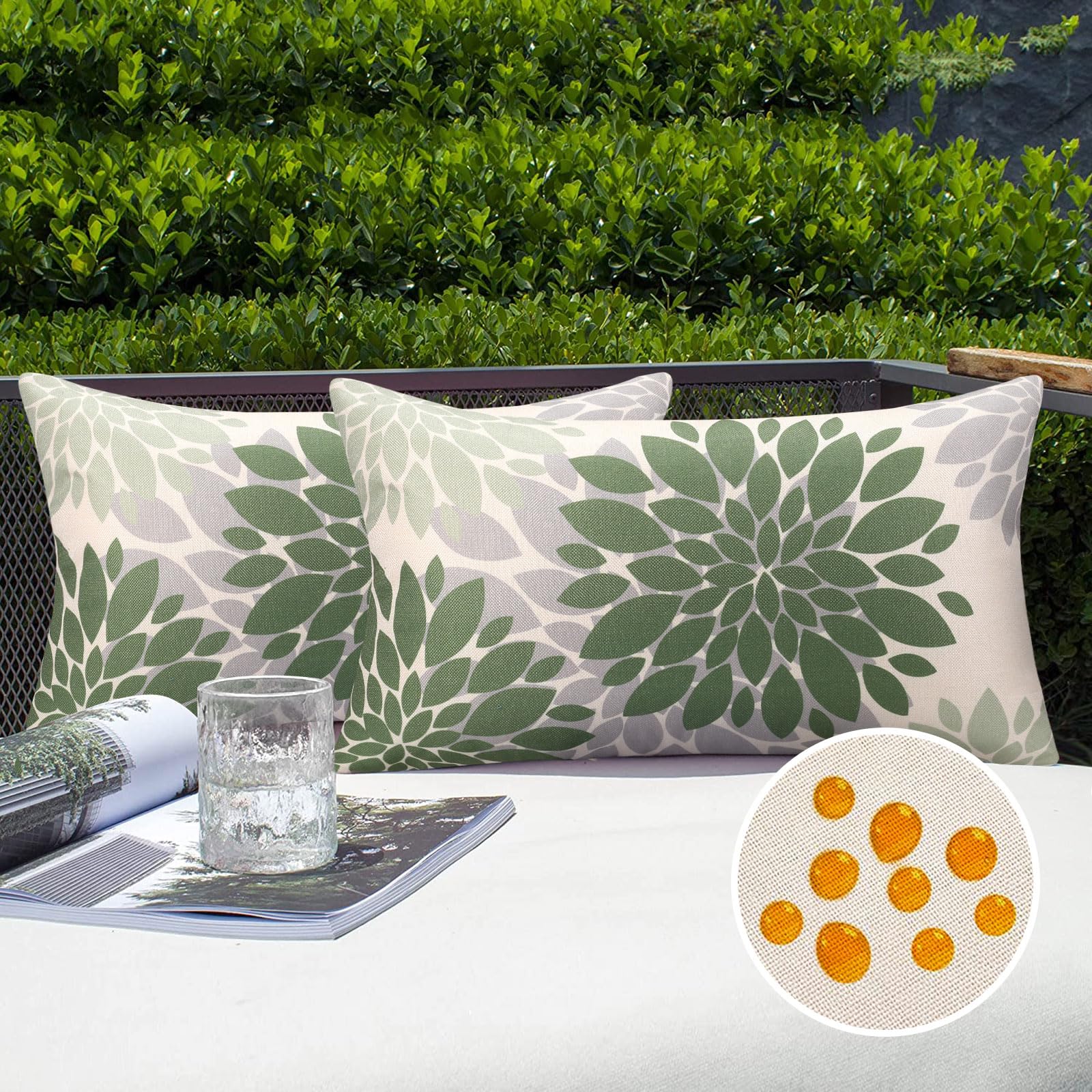 Federe Cuscini 30x50 Cm - Set Di 2, Modello Floreale Moderno, Lino Artificiale, Per Divano E Letto - Foto 5