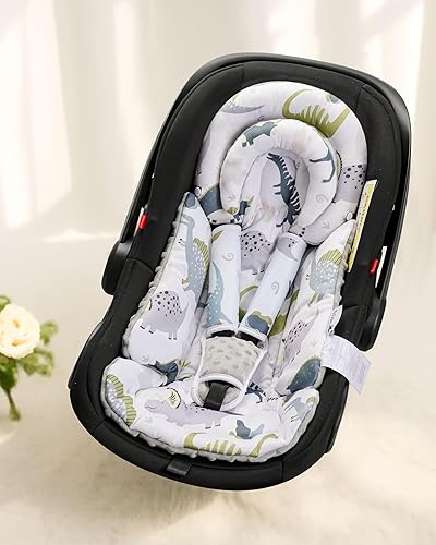 Miniatura 7 de Inserto de asiento de automóvil infantil con cojín extraíble para bebé prematuro recién nacido, inserto reversible para asiento de automóvil,