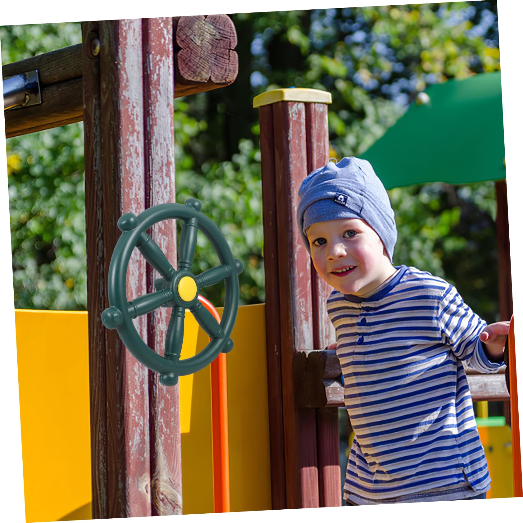 ERINGOGO Pirate Steering Wheel for Backyard Playset Swing Attachment for Outdoor Fun Compact Design for Playgrounds